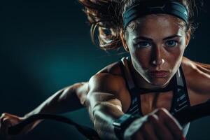Studio Portrait of Athlete in Action Dynamic and Powerful Sports Performance photo