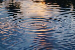 Patterns of Water Ripples on a Calm Pond with Reflective and Tranquil Surface photo