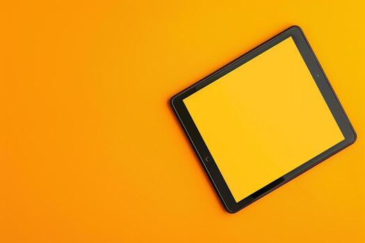 Tablet screen mockup with     background emphasizing cutting edge tech and visual appeal background photo