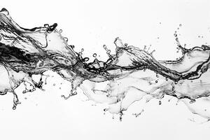 Water stream in high speed motion captured against highlighting dynamic and fluid flow photo