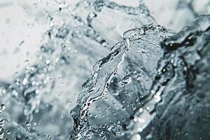 Water stream in high speed motion with dynamic flow capturedshowcasing fluid movement photo
