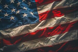 American flag with dynamic angles and enhanced effect creating an impactful patriotic  background photo