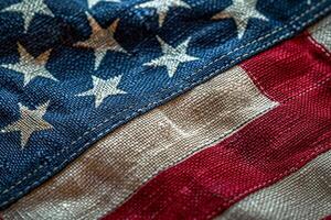 American flag with dramatic angles and enhanced visual effect creating a powerful patriotic symbol background photo