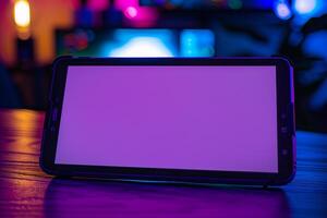 Gaming Tablet Mockup Stylish Background photo