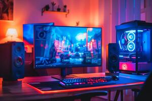 Gaming Desktop Computer Mockup  High Tech Visuals photo