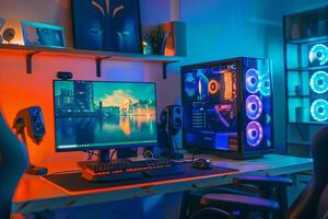 Gaming Desktop Computer Mockup Advanced  Tech Design photo