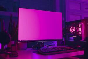 Gaming Desktop Computer Mockup  Tech Setup photo