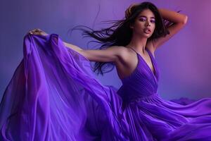 Model in Evening Gown presenting an  and sophisticated look with a refined background photo