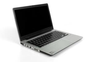 Student Laptop Mockup Open to  Screen for Online Studies  and  Background photo