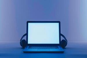 High quality laptop mockup with a  design on a  background photo