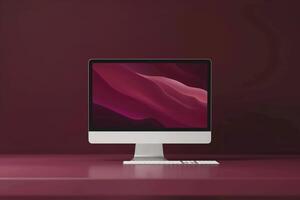 computer monitor mockup with a  screen and  design background photo