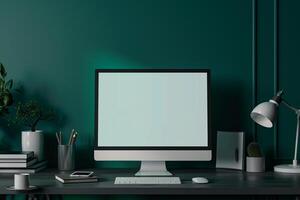 Professional computer monitor mockup with a  appearance background photo