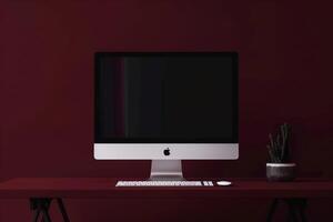 computer monitor mockup showcasing a  design with  display on a background photo