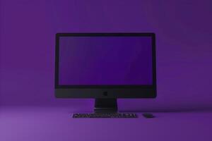 computer monitor mockup with a crisp design on a professional background photo