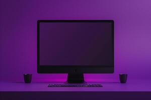 computer monitor mockup featuring a high tech design on a professional background photo