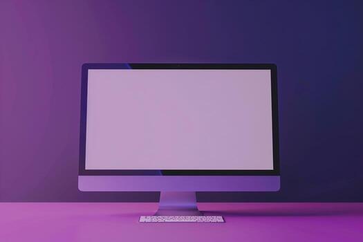 computer monitor mockup with a  display and  design on a background photo