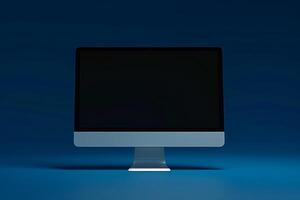 Computer monitor mockup with a  design on a  and  background photo