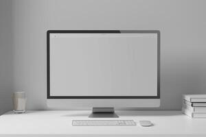 Functional Computer Monitor Mockup with  Display Background photo