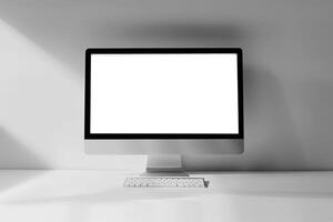 istic Computer Monitor Mockup with  Screen Background photo