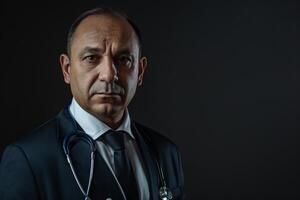 Doctor in Formal Attire with Stethoscope in Professional Healthcare photo