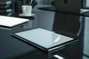 Professional Tablet Mockup with Advanced Design Digital Background photo