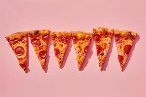 Pizza Slices Arranged Asymmetrically  for Food Presentation photo