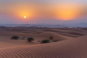 Vast Desert Landscape with Dunes Stretching into the Horizon Background photo