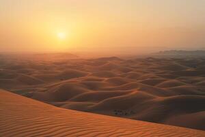 Vast Desert Landscape with Dunes Stretching into the Horizon Background photo