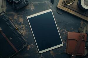 Tablet Screen Mockup Showcasing  User Interface Design photo