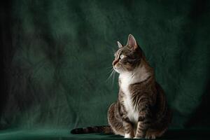 Cat Sitting CalmlyDeep Forest photo