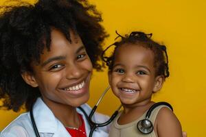 Pediatrician and Smiling Child in Medical Exam  Background photo