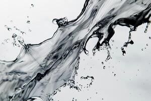 Water stream  against highlighting the dynamic and fluid movement photo