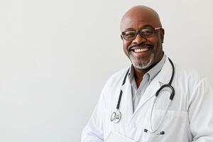 Professional Doctor with Medical Chart in Clinic Environment Background photo