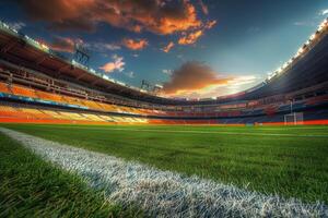 High Dynamic Range Soccer Stadium with Empty Stands Background photo