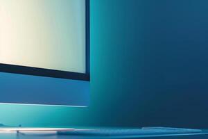 Futuristic Desktop Computer Mockup Background photo