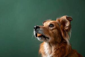 Dog Eagerly Watching a Treat Pet with Treat Background photo