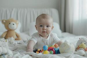 Baby Playing with Toys  and Fun Interaction photo
