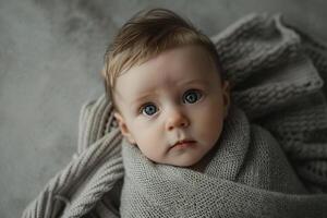 Baby with a for a subtle and  design photo