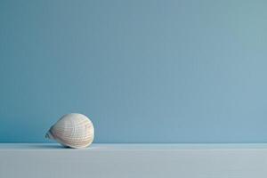 Blue Gradient Background with Single Seashell photo