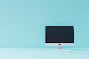 Sky Background with Computer Monitor Mockup Screen photo
