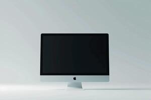 Professional Computer Monitor Mockup Screen on Light Grayish Background photo