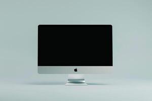 Computer Monitor Mockup Screen on Light Grayish Background photo