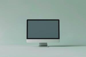 Computer Monitor Mockup Screen on Light Grayish Background photo