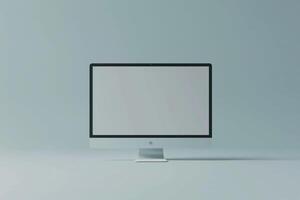 Computer Monitor Mockup Screen on Light Grayish Background photo