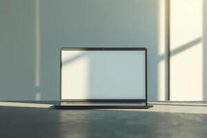 White Desktop Computer Mockup for Tech and Professional Presentations photo