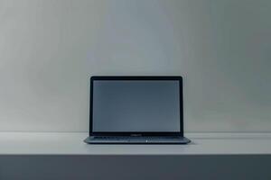 Desktop Computer Mockup with   White Surface for Digital Use photo