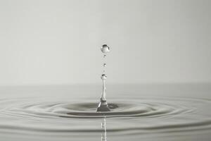 Single Water Droplet Creating Ripples in a Pool of Water with High Speed Capture photo