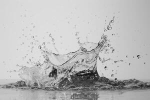 High Speed Water Splash in Mid Air for Fluid Dynamics and Impact Effects photo