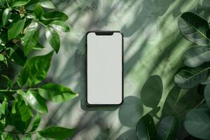 Mobile Phone Mockup Screen on   Background photo