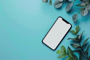 Mobile Phone Mockup Screen for High Tech Setup photo